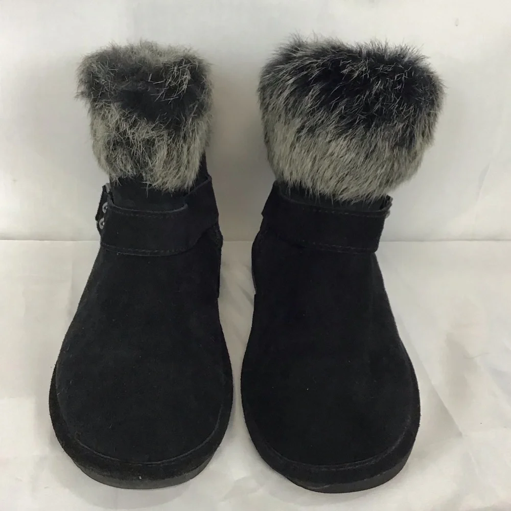 Bearpaw Tigris Black Suede Faux Fur Winter Boots Women’s Size 8